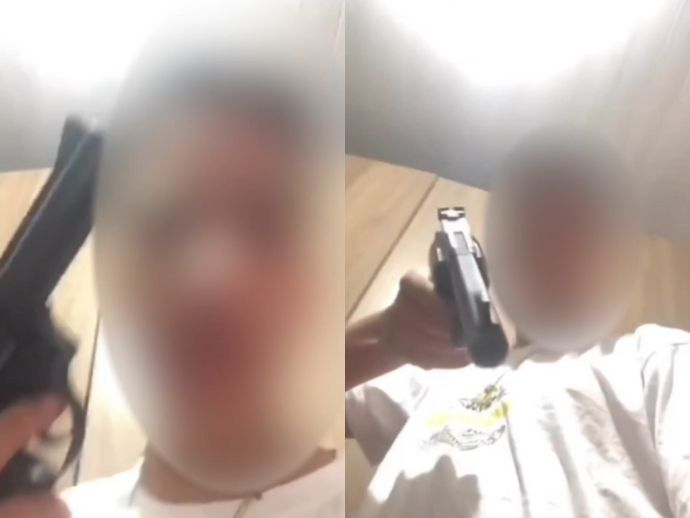 Jovem publica v&iacute;deo portando arma e amea&ccedil;ando colega de classe