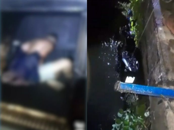 Adolescentes roubam moto e jogam veículo em canal na tentativa de fuga