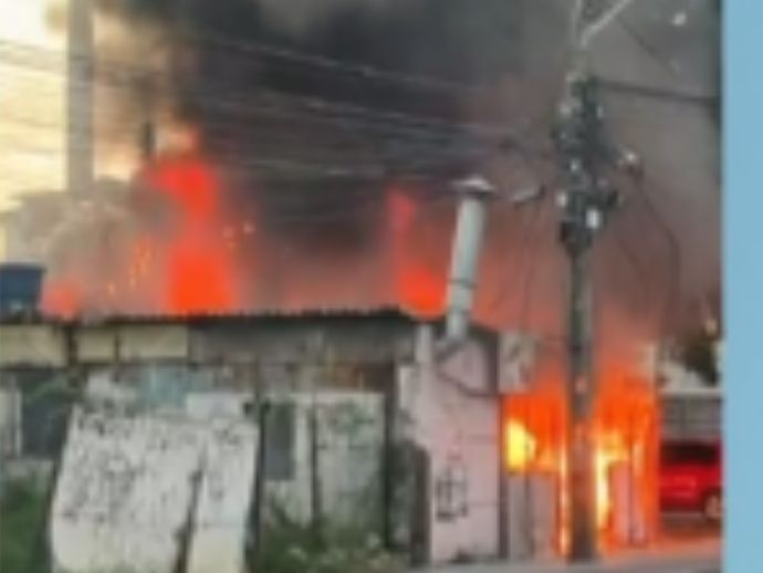 Incêndio em loja de estofados deixa prejuízo total e mata cachorro no Recife