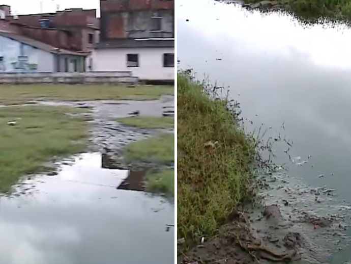 Moradores da comunidade de Saramand&aacute;ia, Zona Norte do Recife, denunciam precariza&ccedil;&atilde;o no saneamento b&aacute;sico da regi&atilde;o