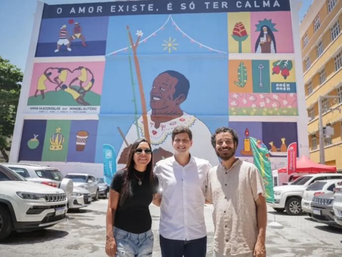 Recife ganha megamural em homenagem a Nan&aacute; Vasconcelos