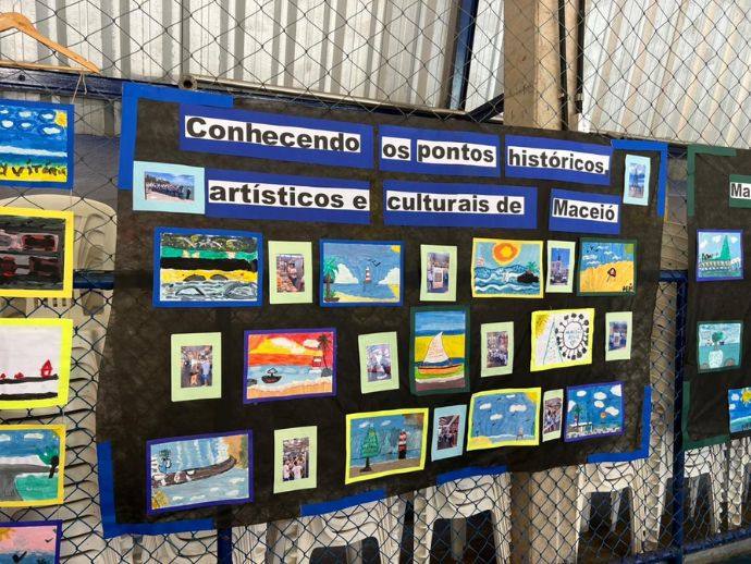 Belezas de Macei&oacute; viram inspira&ccedil;&atilde;o para mostra art&iacute;stica criada por alunos da rede municipal