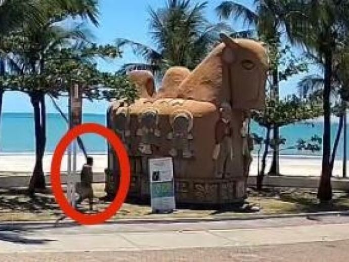 Videomonitoramento identifica suspeito de incendiar escultura &ldquo;O Boi&rdquo; em Macei&oacute;