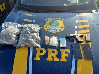 PRF apreende skunk, crack e pistola municiada na BR-101, no Recife